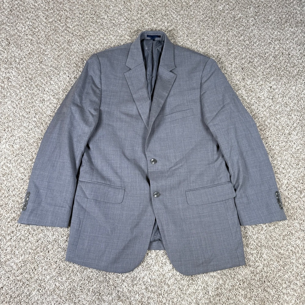 Jos A Bank Blazer Mens 40 Regular Gray Tailored Fit Wool Blend brrr